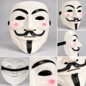 Anonymous Costume Mask – White Halloween Fancy Dress Face Mask