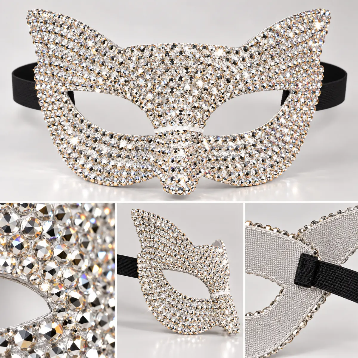 WFUK-191-05.webp Rhinestone Masquerade Mask – Silver Fancy Dress Eye Mask
