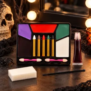 Halloween Makeup Set – Face Paint Palette, Crayons and Accessories