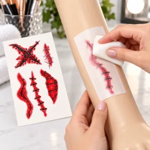 Halloween Stitches Tattoos – Temporary Wound Transfer Sheet