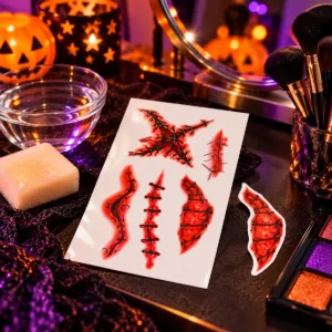 Halloween Stitches Tattoos – Temporary Wound Transfer Sheet
