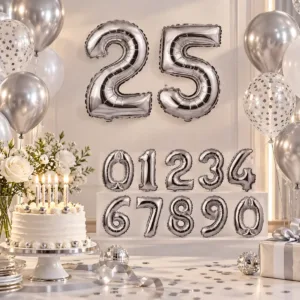 Number Foil Balloons – 0–9 Celebration Set