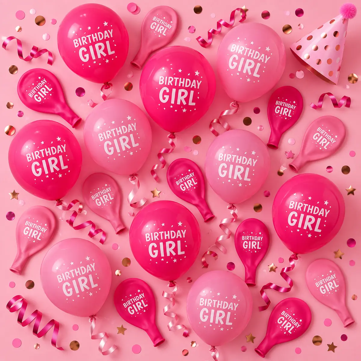 WFUK-201-05.webp Birthday Girl Balloons – 20-Pack Pink Latex Party Balloons