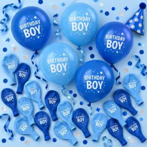 Birthday Boy Balloons – 20-Pack Blue Latex Party Balloons
