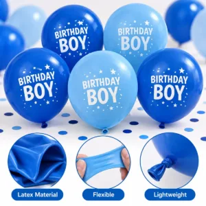 Birthday Boy Balloons – 20-Pack Blue Latex Party Balloons