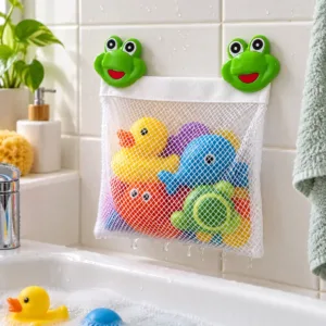Frog Bath Toy Tidy – Wall-Hanging Mesh Storage Bag