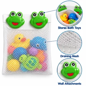 Frog Bath Toy Tidy – Wall-Hanging Mesh Storage Bag
