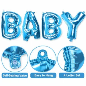 BABY Letter Foil Party Balloon Set – Baby Shower Decorations