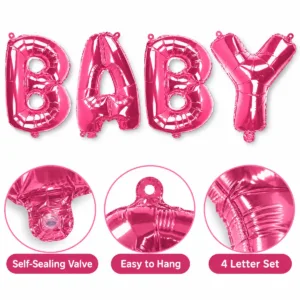 BABY Letter Foil Party Balloon Set – Baby Shower Decorations