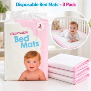 Disposable Baby Bed Mats – 3-Pack Pink Absorbent Pads
