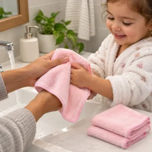 Pink Microfibre Face Cloths – 3-Pack Soft Reusable Towels
