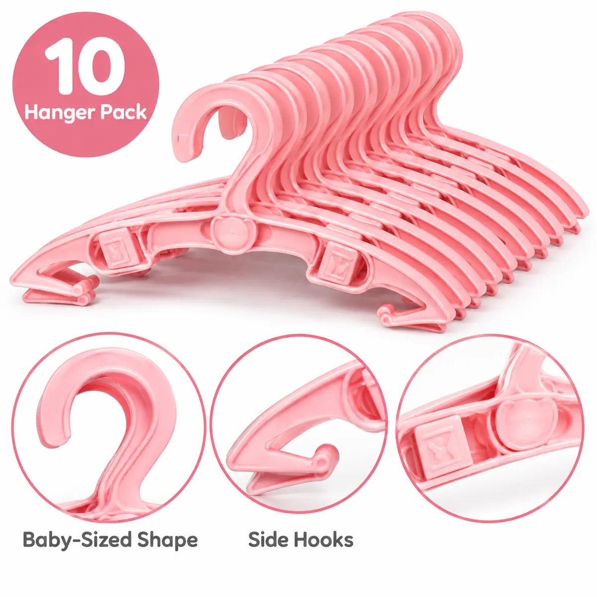 WFUK-209-01.webp Baby Clothes Hangers – 10-Pack Pink Non-Slip Hangers