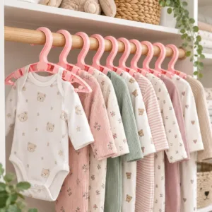 Baby Clothes Hangers – 10-Pack Pink Non-Slip Hangers