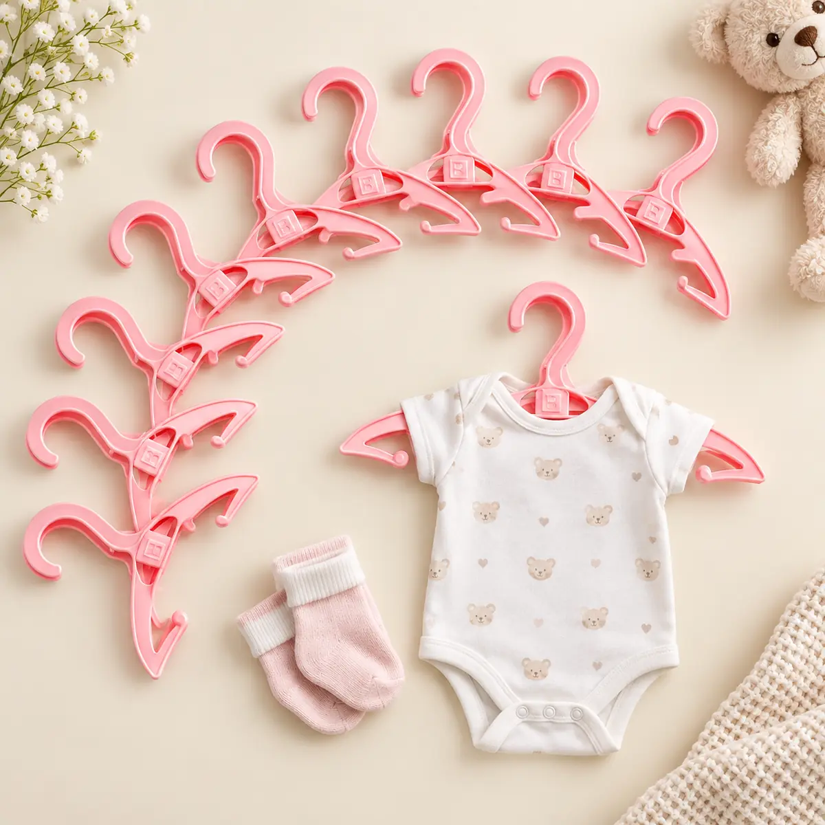 WFUK-209-03.webp Baby Clothes Hangers – 10-Pack Pink Non-Slip Hangers