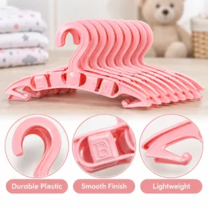 Baby Clothes Hangers – 10-Pack Pink Non-Slip Hangers