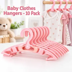 Baby Clothes Hangers – 10-Pack Pink Non-Slip Hangers