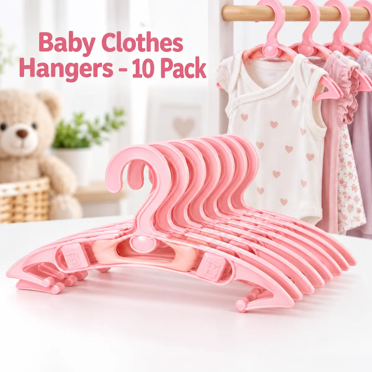 WFUK-209-05.webp Baby Clothes Hangers – 10-Pack Pink Non-Slip Hangers