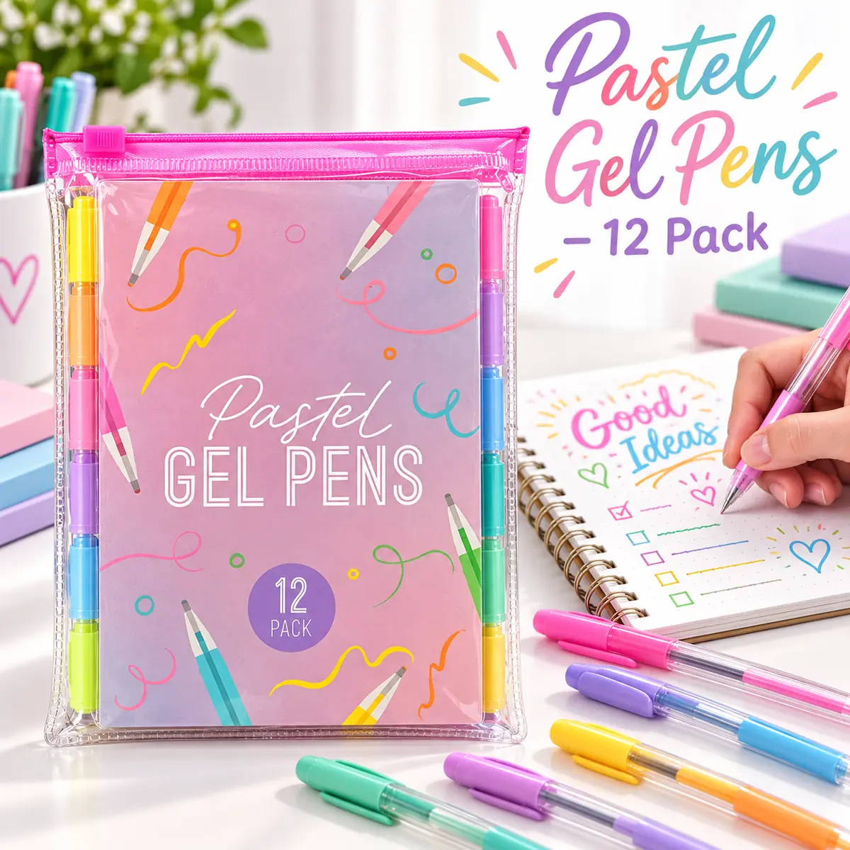 WFUK-212-01.webp Pastel Gel Pens – 12-Pack with Reusable Zip Storage Case