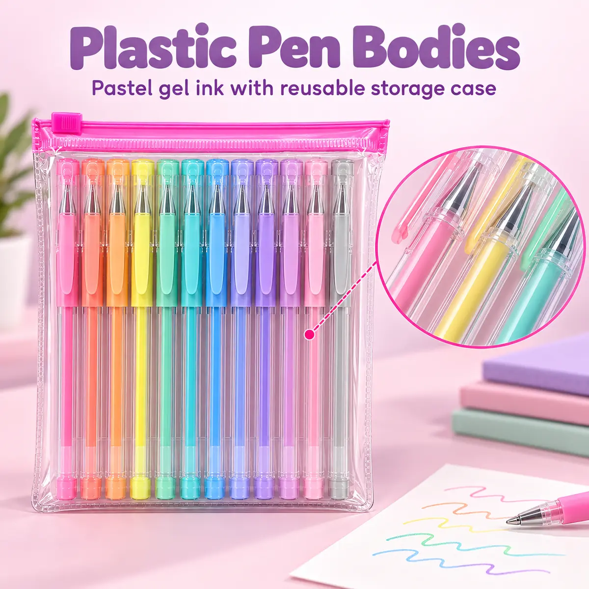 WFUK-212-04.webp Pastel Gel Pens – 12-Pack with Reusable Zip Storage Case
