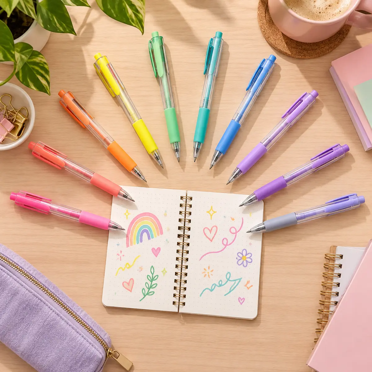 WFUK-212-05.webp Pastel Gel Pens – 12-Pack with Reusable Zip Storage Case