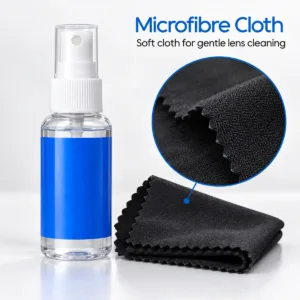 Lens Cleaner Spray and Cloth – 30ml Eyeglasses Cleaning Set