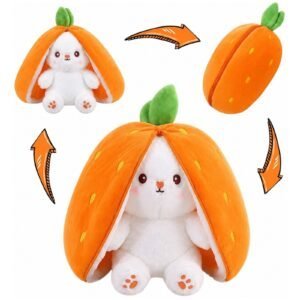 Orange Unzip Bunny Soft Plush Toy – 2-in-1 Carrot Surprise, Approx. 25cm