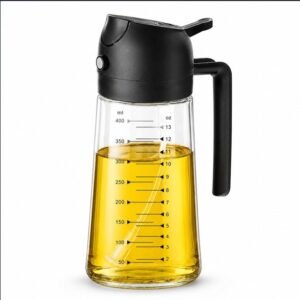 2-in-1 Glass Oil Sprayer & Pourer – Refillable Olive Oil Dispenser Bottle for Cooking, Air Fryer & Salads