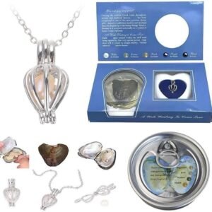 DIY Wish Pearl Necklace Gift Sets Cultured Pearl & Lotus Locket Gift Set