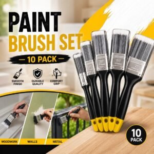 Synthetic Paint Brush Set – 10-Pack Mixed Sizes for Decorating