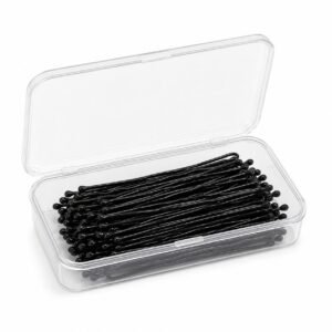 Black Bobby Pins with Storage Case – 60-Pack Bobby Pins