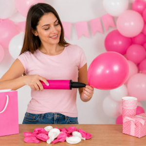 Pink Hand Balloon Pump – Manual Pump for Party Balloons