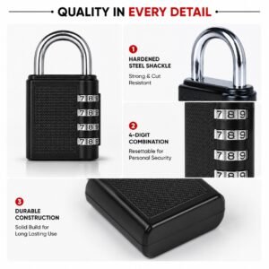 4-Digit Combination Padlock – Keyless Security Lock