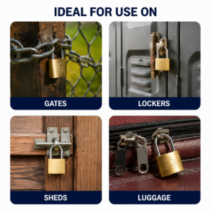 Brass Padlock Set – 2-Piece Keyed Locks for Everyday Security