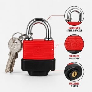 Weather-Resistant Keyed Padlock – Includes 2 Keys