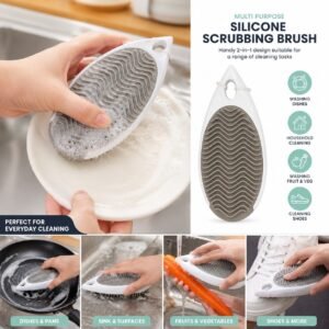Silicone Scrubbing Brush – Multi-Surface Kitchen & Home Cleaner