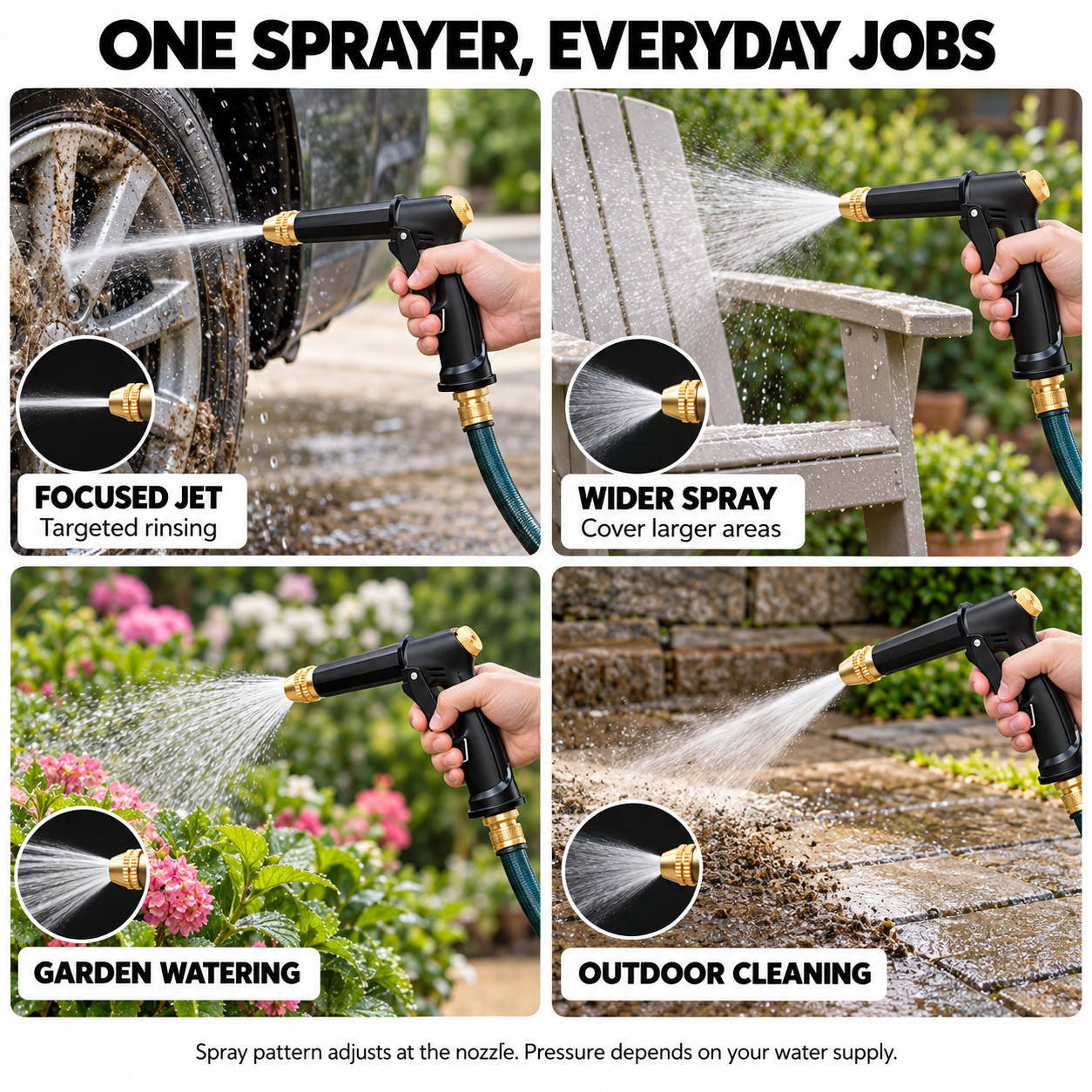11 (2) 3-in-1 Hose Spray Gun for Car Washing, Bike Rinsing & Outdoor Furniture