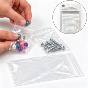 Clear Resealable Grip Seal Bags – 50 Pack, 3 Assorted Sizes