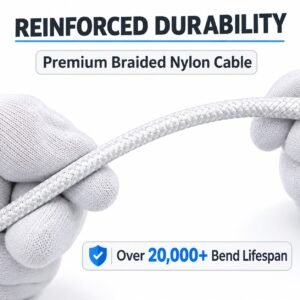 USB-C to USB-C Braided Charging Cable – White