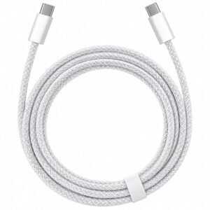 USB-C to USB-C Braided Charging Cable – White