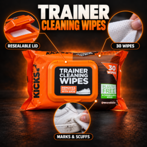Trainer Cleaning Wipes – 30 Pack, Plastic-Free Wipes for Marks & Scuffs