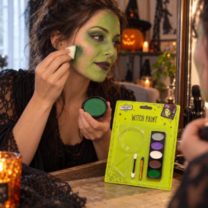 Halloween Witch Face Paint Kit – Green Makeup, Colour Palette & Applicators
