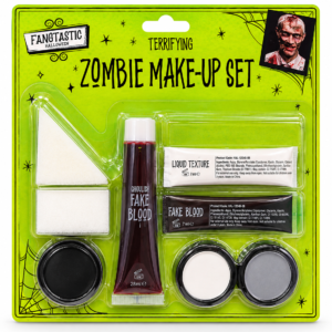 Zombie Make-Up Kit – 8-Piece Halloween Face Paint & Fake Blood Set