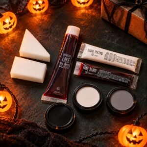 Zombie Make-Up Kit – 8-Piece Halloween Face Paint & Fake Blood Set