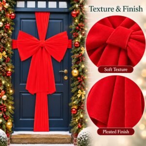 Red Christmas Door Bow Kit – Festive Ribbon Wrap Door Decoration