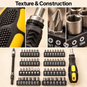 58-Piece Ratchet Screwdriver Bit & Socket Set with Flexible Extension for DIY & Home Repairs