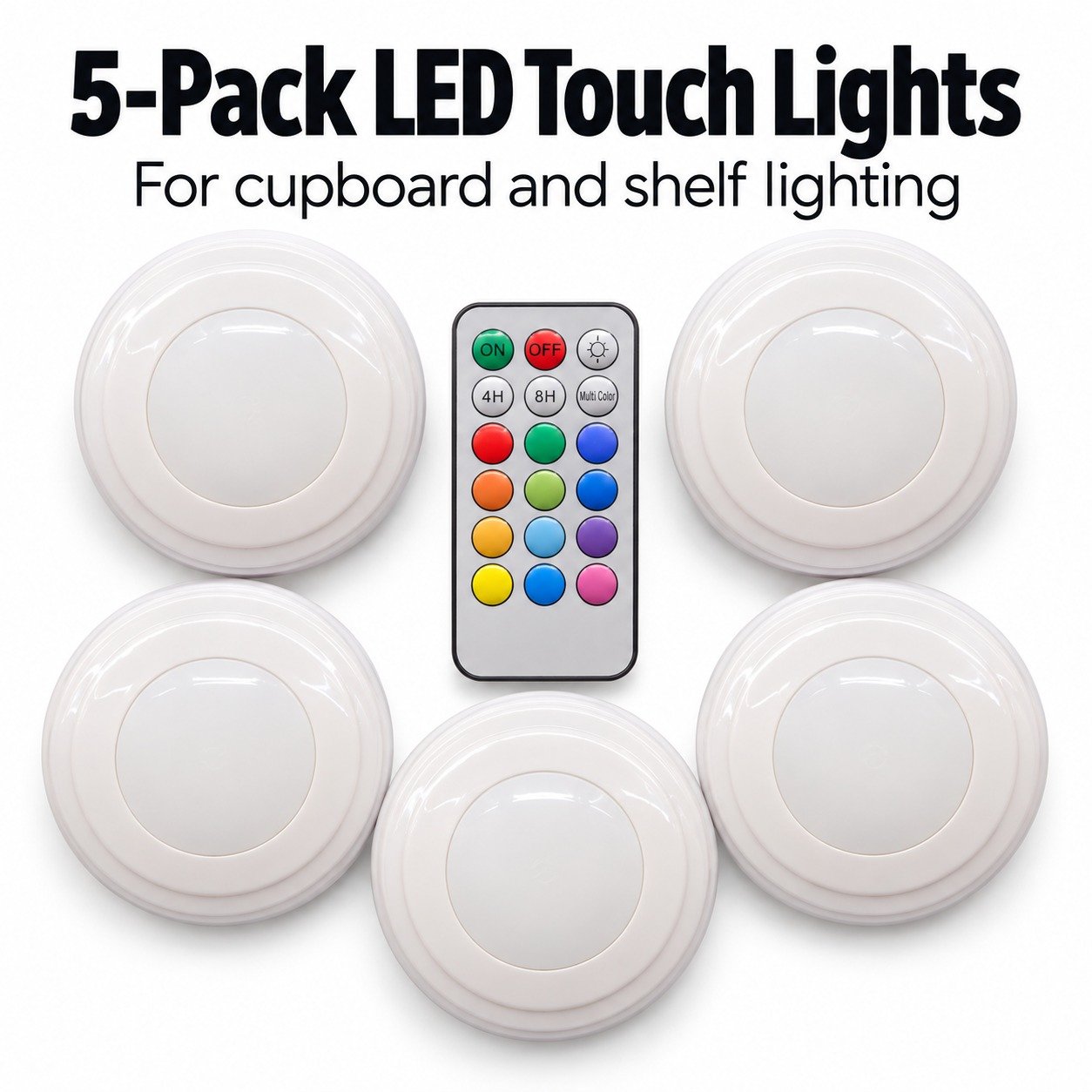 WhatsApp Image 2026-10-11 at 2.52.58 AM (1) 5-Pack Colour Changing LED Touch Lights with Remote Control for Cupboards, Shelves & Wardrobes