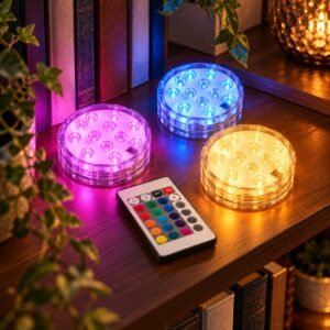 3-Pack Colour Changing LED Lights with Remote Control – Indoor Mood & Display Lighting
