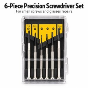 6-Piece Precision Screwdriver Set with Clear Case – Mini Cross-Head & Flat-Head Repair Tools