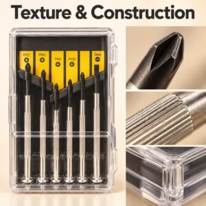 6-Piece Precision Screwdriver Set with Clear Case – Mini Cross-Head & Flat-Head Repair Tools