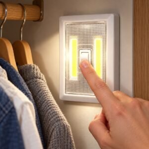 LED Rocker Switch Light – White Twin LED Cupboard & Wardrobe Light, No Wiring Required
